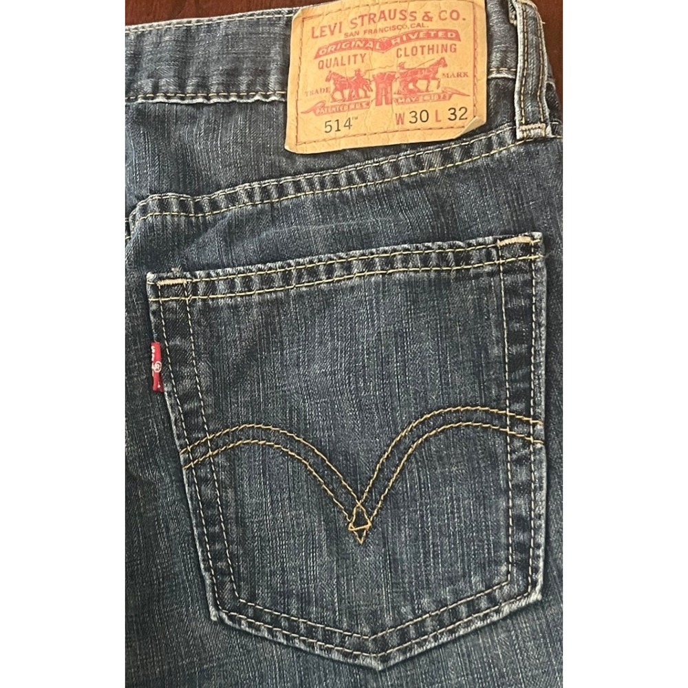 Levis 514 Slim Straight Jeans Mens 30x32 Blue Denim 100% Cotton 00514-0403